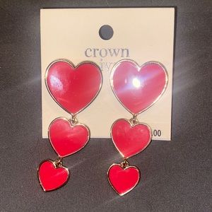 Crown & Ivy Heart Earrings